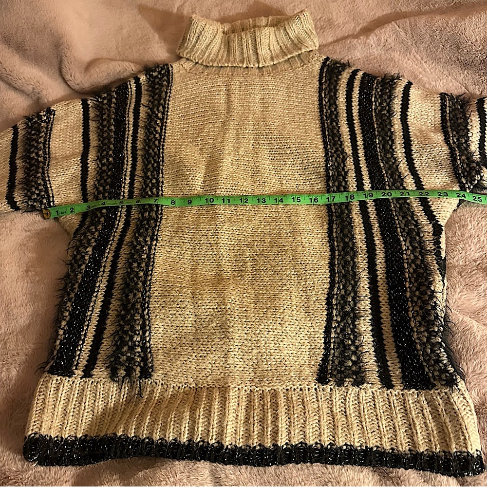 💥WARM ONLY SZL BEIGE & BLACK WOOL SWEATER